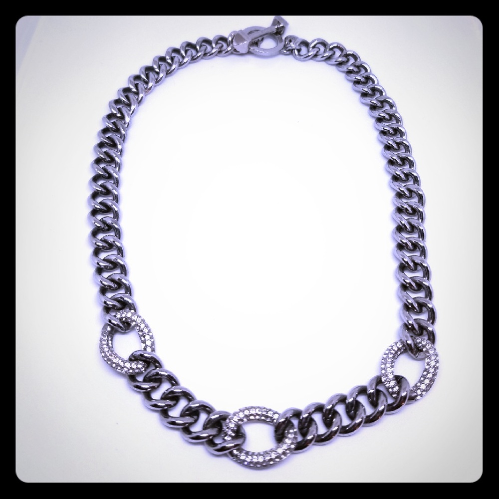 Costume Jewelry, Silver link chain necklace